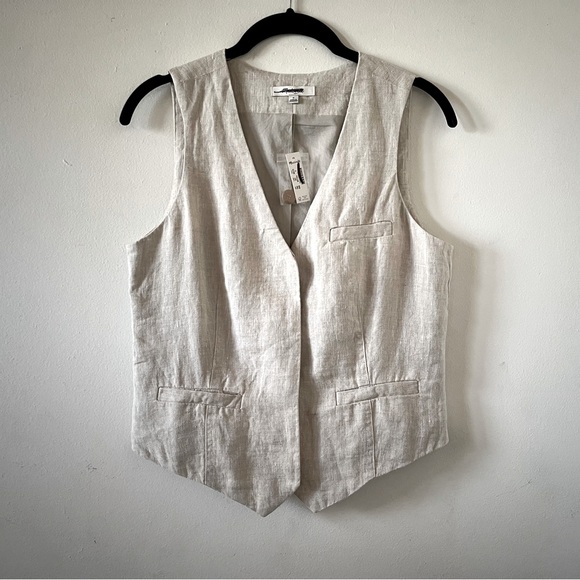 Madewell Tops - NEW Madewell Linen Single Breasted Vest in Natural Undyed Beige Size 0 $78